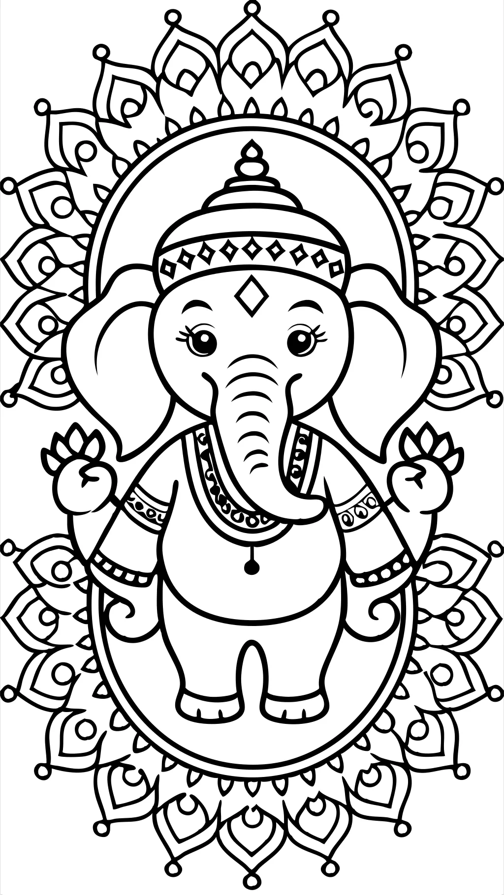 Página para colorear de Ganesha